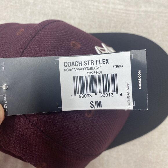 Rare Texas University Baseball Cap Aggies Maroon Hat Embroidered Logo Adidas S/M - Picture 10 of 15